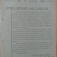 Accordo sindacale, 5 luglio 1969.
Associazione “P. Pedrelli”-Archivio Storico della Camera del Lavoro di Bologna, Fondo Fiom-Cgil Bologna