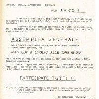 Volantino FIOM-CGIL, FIM-CISL, UILM-UIL, 1968. Associazione “P. Pedrelli”-Archivio Storico della Camera del Lavoro di Bologna, Fondo Fiom-Cgil Bologna