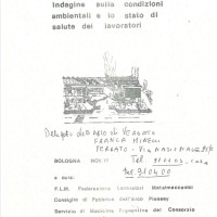 Frontespizio “Arco Plessey, indagine sulle condizioni ambientali e lo stato di salute dei lavoratori”, novembre 1977. Fondo Renata Bortolotti