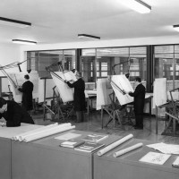 Ufficio tecnico progetti, anni ’60. Museo del Patrimonio Industriale, fondo Minganti