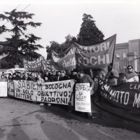 Blocco merci alla Sabiem, 7 febbraio 1985. Archivio fotografico Fiom-Cgil Bologna.