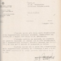 Verbale di accordo aziendale, 7 maggio 1974.
Archivio Fiom-Cgil Bologna