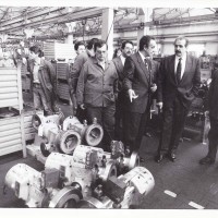 Imbeni in visita ai reparti della Sabiem per 45° anniversario Liberazione, 20 aprile 1990.
Archivio fotografico Fiom-Cgil Bologna