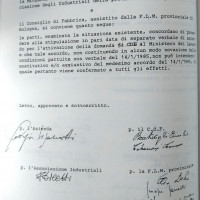 Accordo aziendale, 22 gennaio 1986. Archivio Fiom-Cgil Bologna.