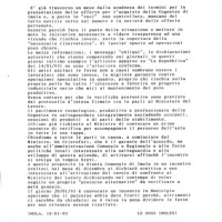 Comunicato delle organizzazioni sindacali imolesi, 18 gennaio 1993. Archivio Cgil Imola