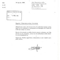 Comunicazione della direzione Curtisa al Consiglio di Fabbrica, 24 aprile 1980. Associazione “P. Pedrelli”-Archivio Storico della Camera del Lavoro di Bologna, Fondo Fiom-Cgil Bologna.