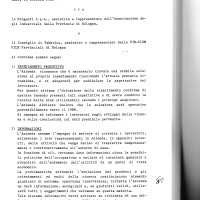 Verbale di accordo aziendale, 12 ottobre 1988. Archivio Fiom-Cgil Bologna
