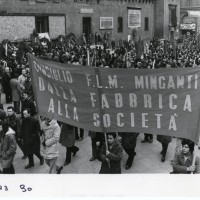 Manifestazione per il contratto di lavoro, 22 febbraio 1973. Archivio fotografico Fiom-Cgil Bologna